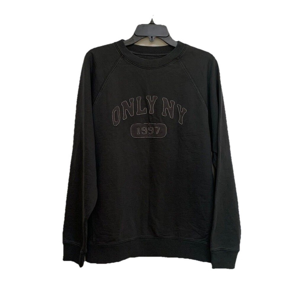 Only NY Mens Size Medium Sweatshirt Logo Crewneck Gray Lightly Distressed New